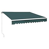 MCombo 10x8 Feet Manual Retractable Patio Door Window Awning Sunshade Shelter Outdoor Canopy, 0810 (Green)