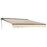 ALEKO Half Cassette Motorized Patio Deck Awning 16x10Ft - Ivory