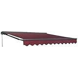 ALEKO Half Cassette Motorized Patio Deck Awning 20x10Ft - Burgundy