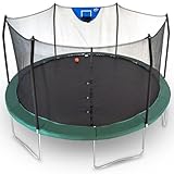 Skywalker Trampolines 15 Foot Jump N Dunk Round Trampoline with Enclosure-Basketball-Green