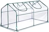 Quictent Portable Mini Cloche Greenhouse w/ Elevated Bottom, Reinforced High Light Transmission Waterproof UV-Resistant Hot House for Indoor Outdoor, w/ 50 T-Shaped Plant Tag, 71' x 36' x 36' (Clear)