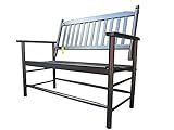 Rocking Rocker - A059BK Black Outdoor Wood Garden Bench/Love Seat - Suitable for Indoor or Outdoor - Assembled Dimensions:W49.21 x H40.16 x D26.97 inches