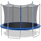 BestMassage 10FT 12FT Trampoline with Safety Enclosure Net - Combo Bounce Jump Outdoor Fitness Trampoline PVC Spring Cover Padding Exercise Trampoline for Kids and Adults