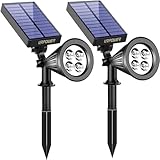 URPOWER Solar Lights Outdoor, Adjustable Solar Spot Lights Outdoor, 2-in-1 Waterproof Solar Landscape Spotlights Wall Light, Dusk-to-Dawn Solar Powered Outdoor Light for Garden, Yard, Pathway (2 Pack)