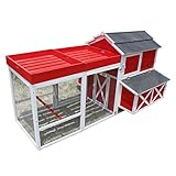 Zoovilla Red Barn Large Chicken Coop Metal Nest Box with Rooftop Planter