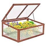 Giantex Garden Portable Wooden Green House Cold Frame Raised Plants Bed Protection (39.5'X25'X15')