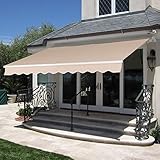 Best Choice Products 98x80in Retractable Patio Sun Shade Awning Cover w/UV- & Water-Resistant Fabric, Aluminum Frame, Crank Handle