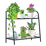 Indefree Metal Plant Stand Flower Pot Holder - Plant Flower Display Rack Stand Shelf Multifunctional Home Storage Organizer Shelf for Home, Garden, Patio,Yard (Black)…