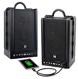 Dual Electronics LU48BTS Wireless Portable Bluetooth Speakers | TruWireless Stereo | 100ft Wireless Range | Loud & Deep Rich Bass | 12 Hour Playtime | IPX4 | No Wires Needed | Sold in Pairs, Black