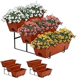 mapleway 2 Pack Vertical Raised Garden Bed Outdoor Indoor, 3 Tier Elevated Garden Planter with 6 Raised Planter Box to Grow Vegetables Herbs Flowers for Patio Yard Balcony Gardening (Red)